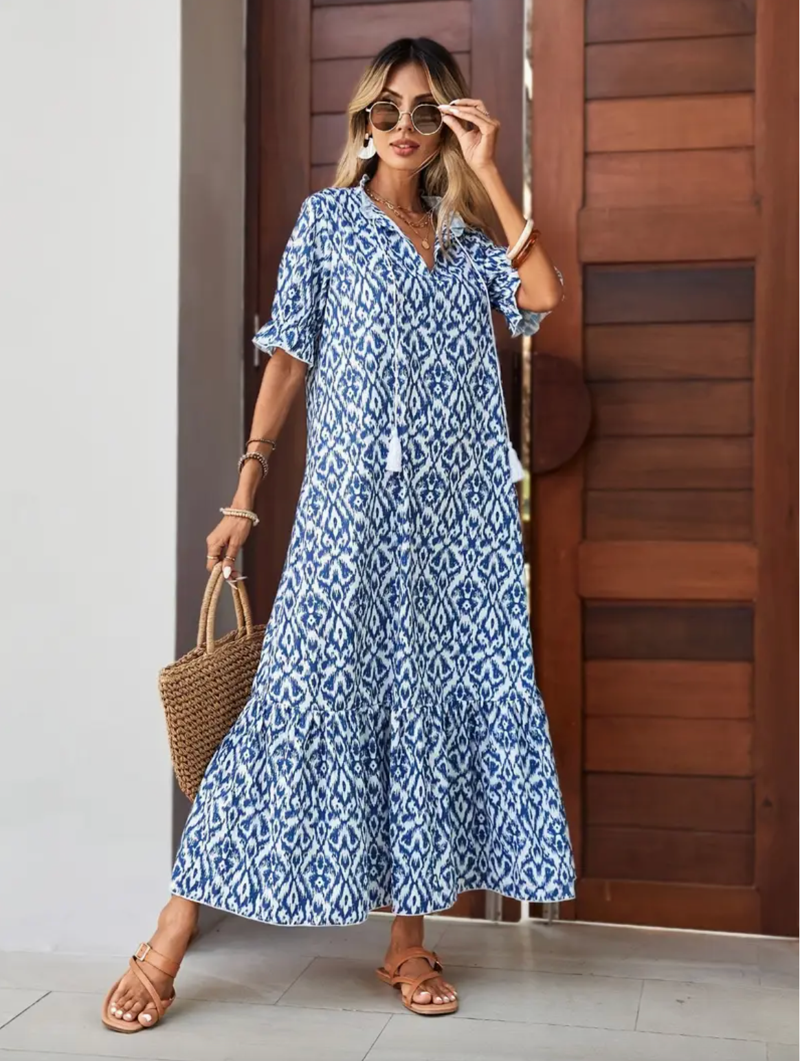 Nomi™- Abito Estivo Boho Vintage con Scollo a V