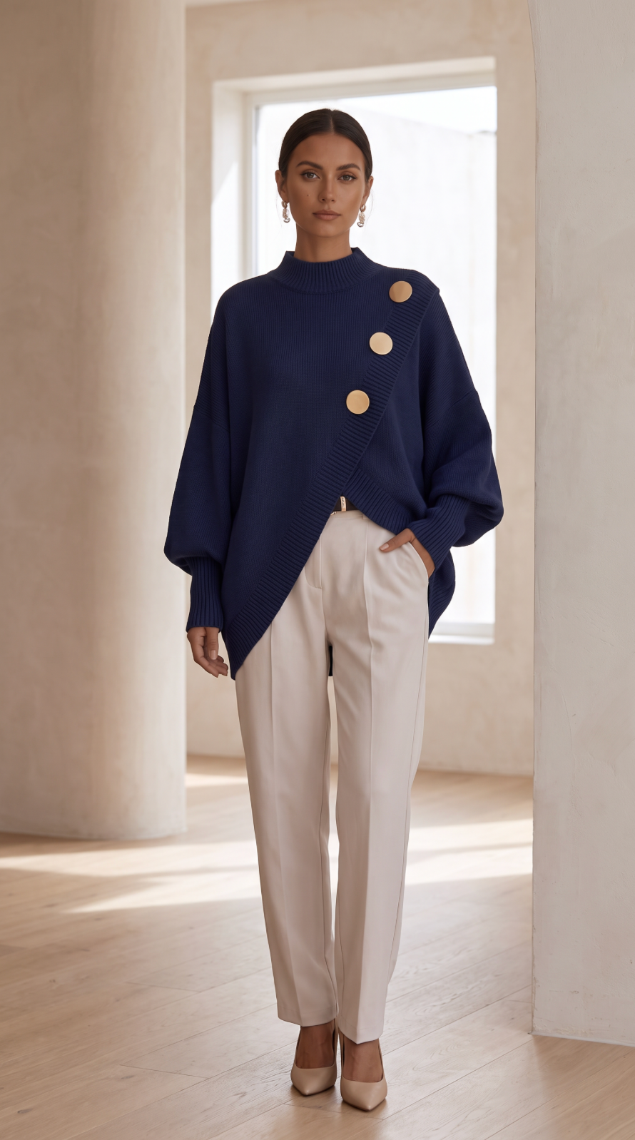 NOMI™ | Maglione Oversize Bottoni Maxi