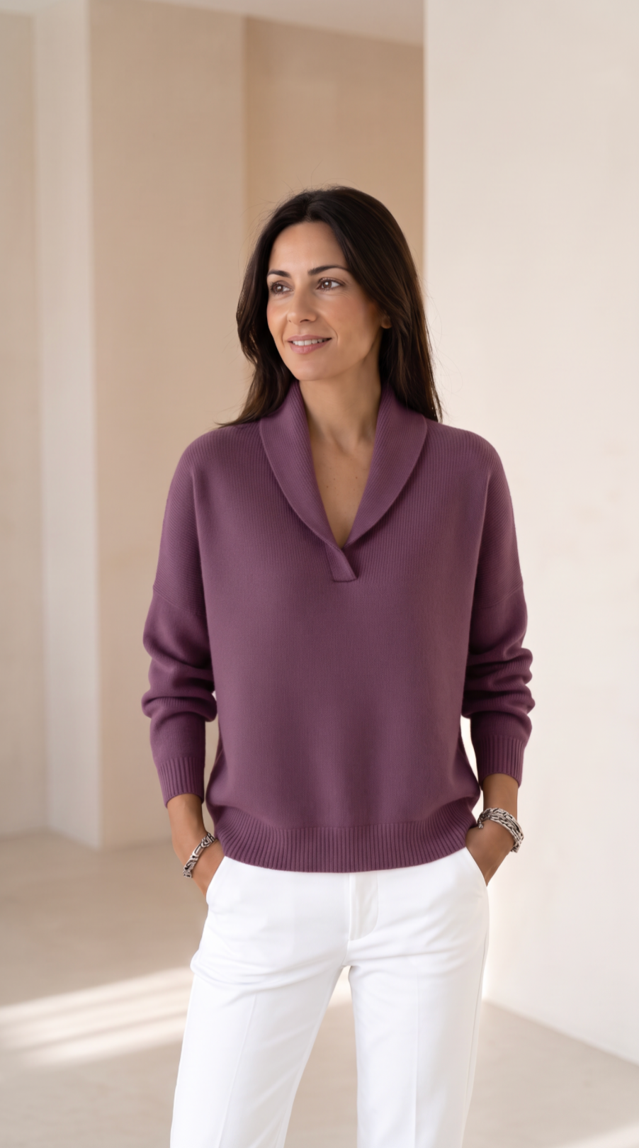 NOMI™ | Maglione con Collo a Scialle