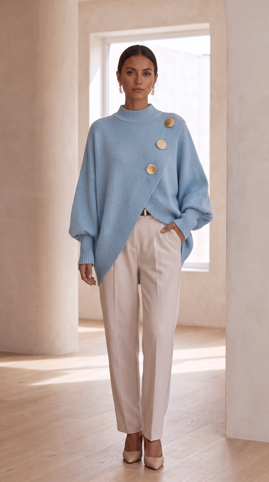 NOMI™ | Maglione Oversize Bottoni Maxi