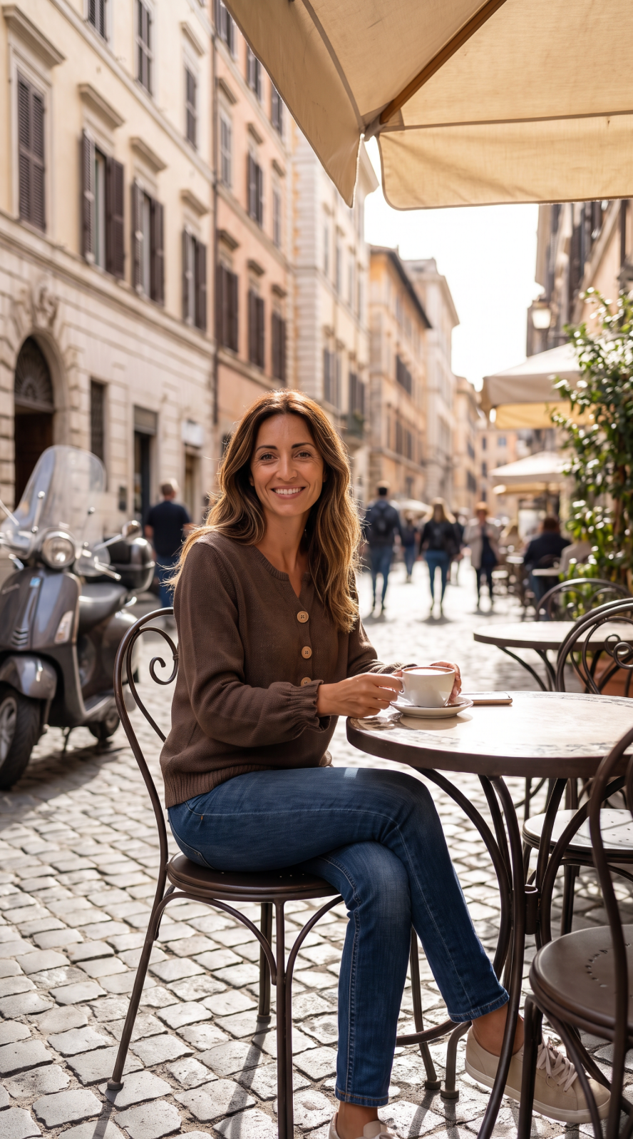 NOMI™ | Maglione Morbido con Scollo a V e Bottoni