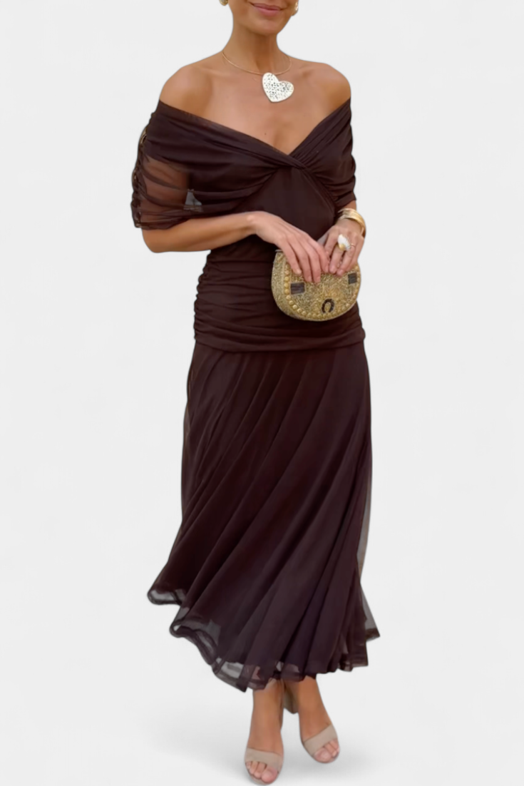 NOMI™ | Vestito Elegante Donna – Abito Floreale Lungo Romantico