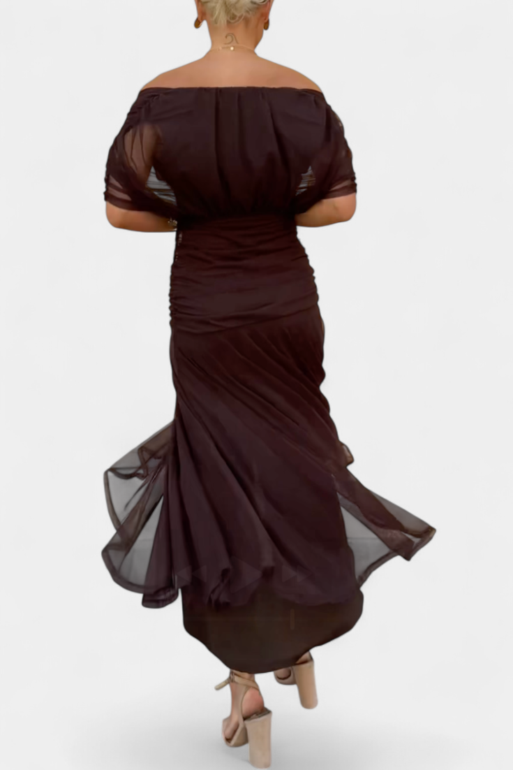 NOMI™ | Vestito Elegante Donna – Abito Floreale Lungo Romantico