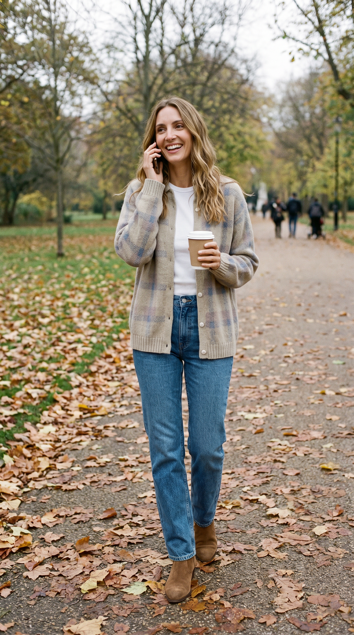 Cardigan a Quadri Oversize