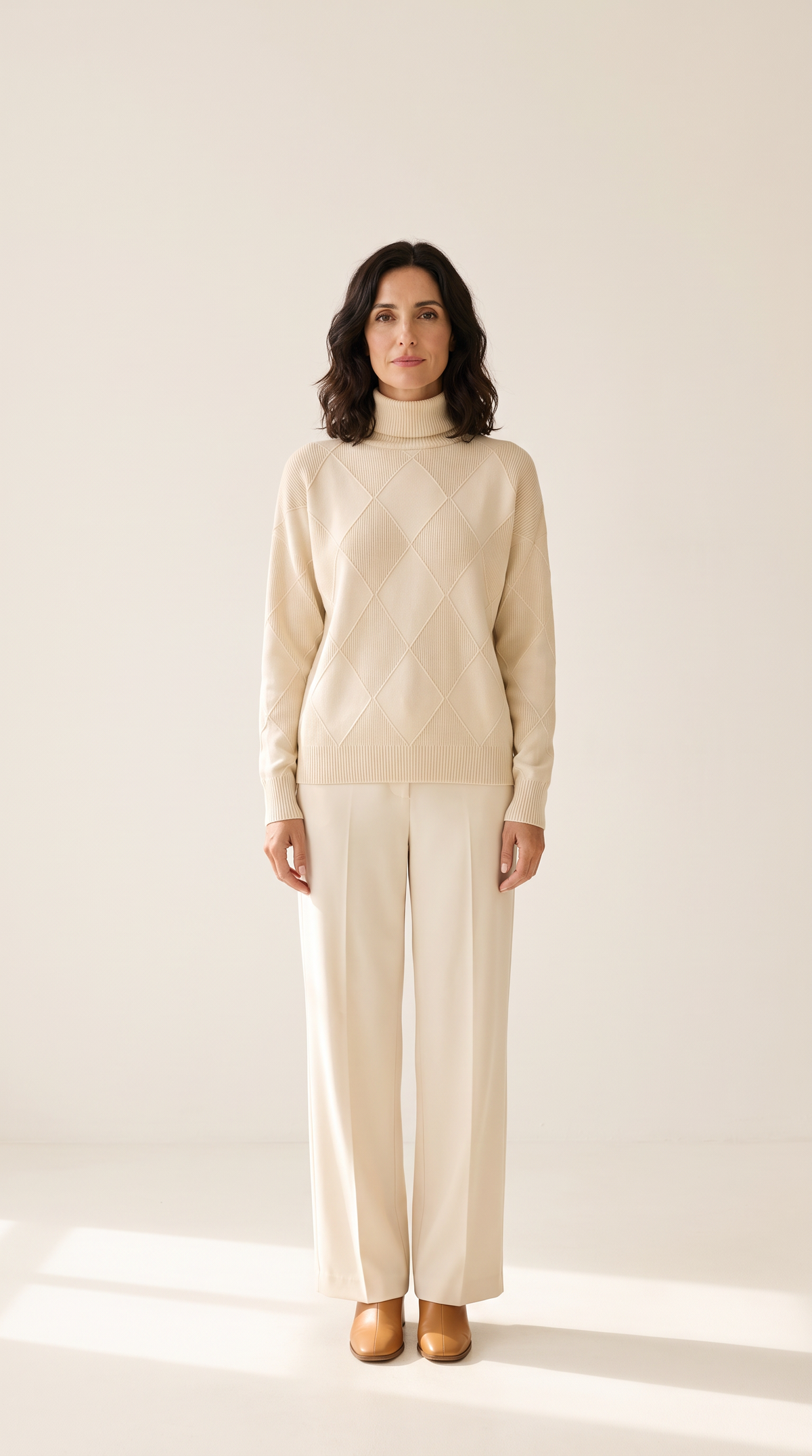 Maglione Jacquard Collo Alto