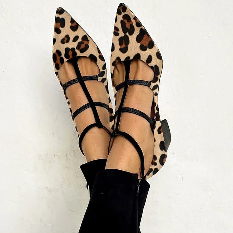 NOMI™ | Scarpa a Punta con Cinturini — Leopardo