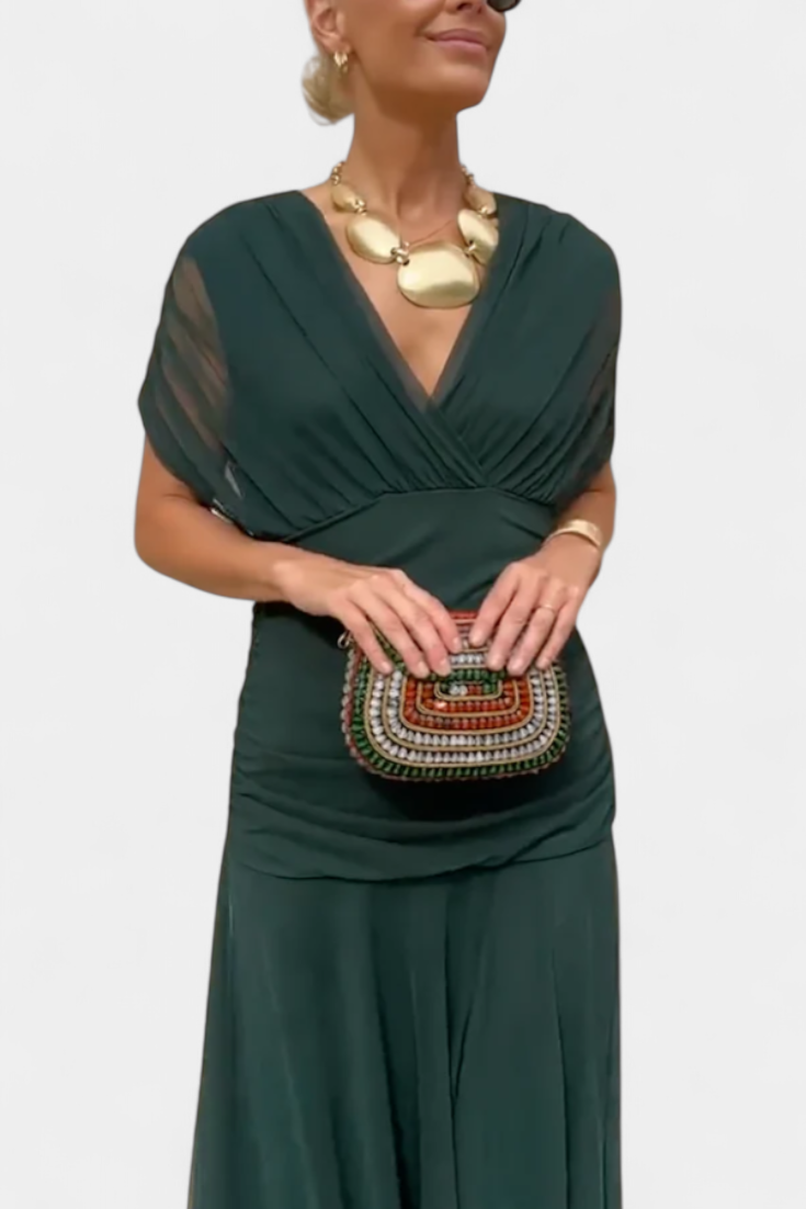 NOMI™ | Vestito Elegante Donna – Abito Floreale Lungo Romantico