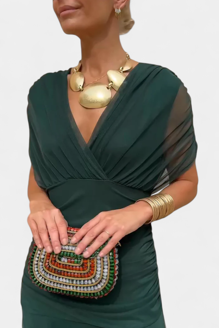 NOMI™ | Vestito Elegante Donna – Abito Floreale Lungo Romantico