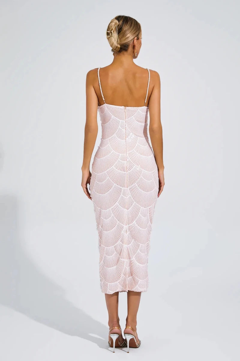 NOMI™ | Abito Midi con Perle - Nomi