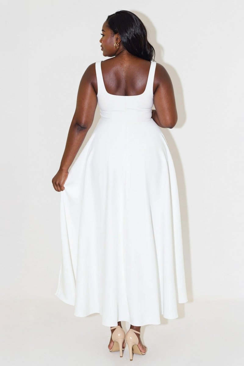NOMI™ | Abito midi con scollo quadrato - Nomi