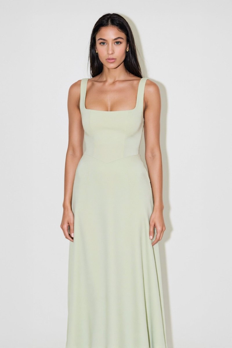 NOMI™ | Abito midi con scollo quadrato - Nomi