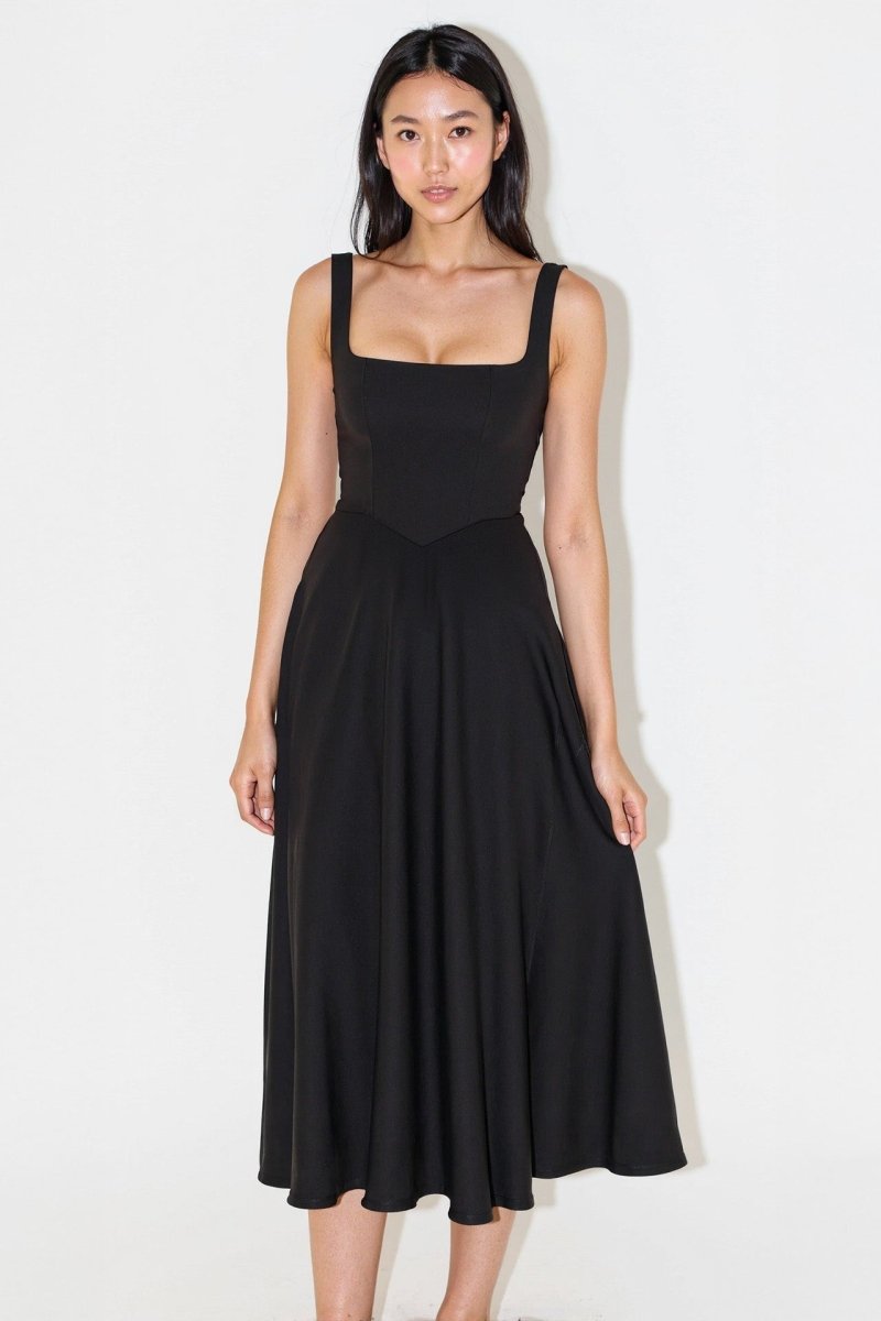 NOMI™ | Abito midi con scollo quadrato - Nomi