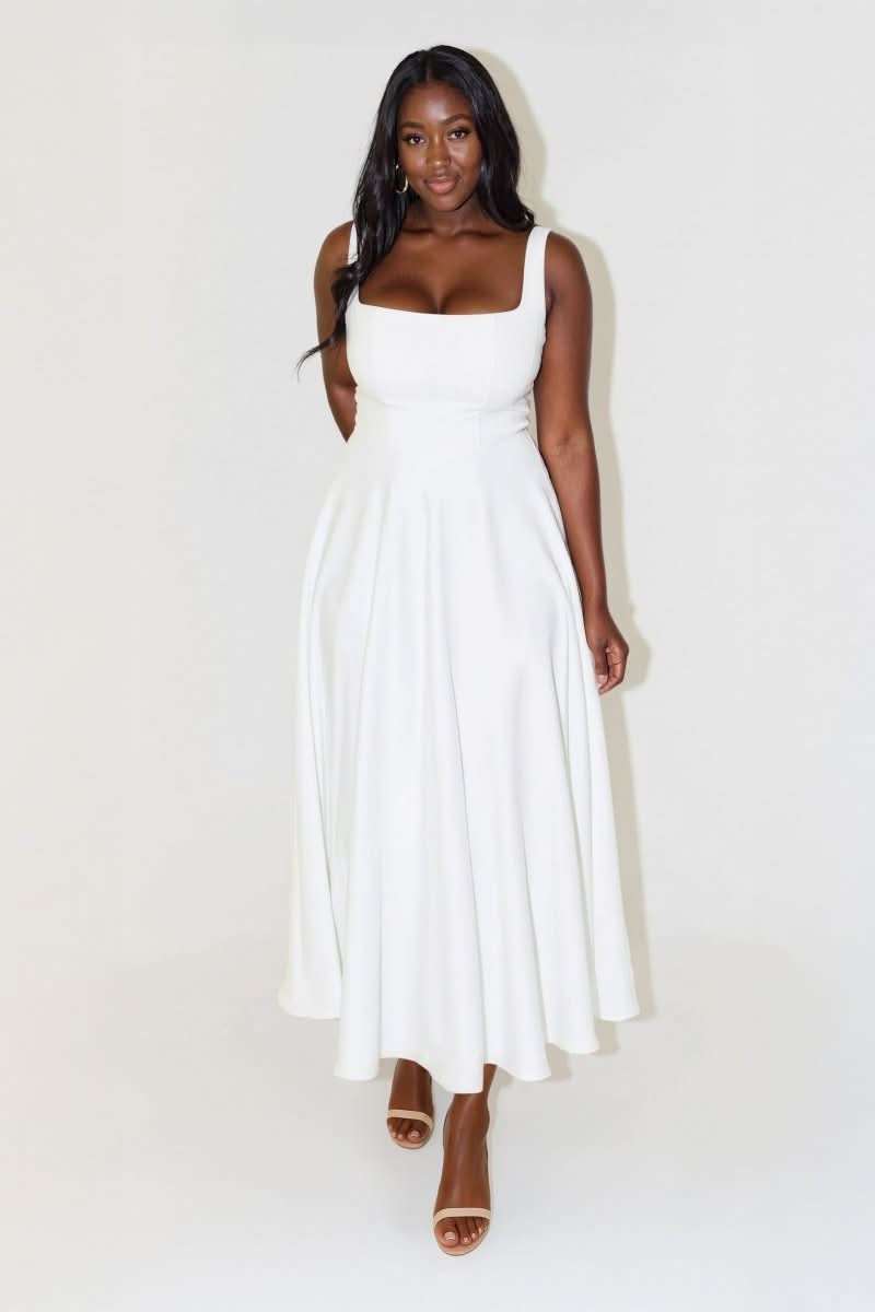 NOMI™ | Abito midi con scollo quadrato - Nomi