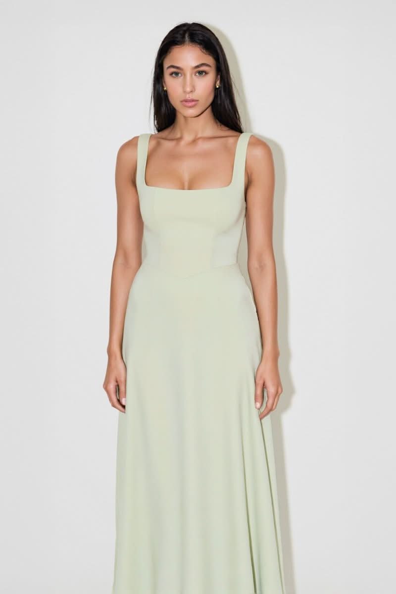 NOMI™ | Abito midi con scollo quadrato - Nomi