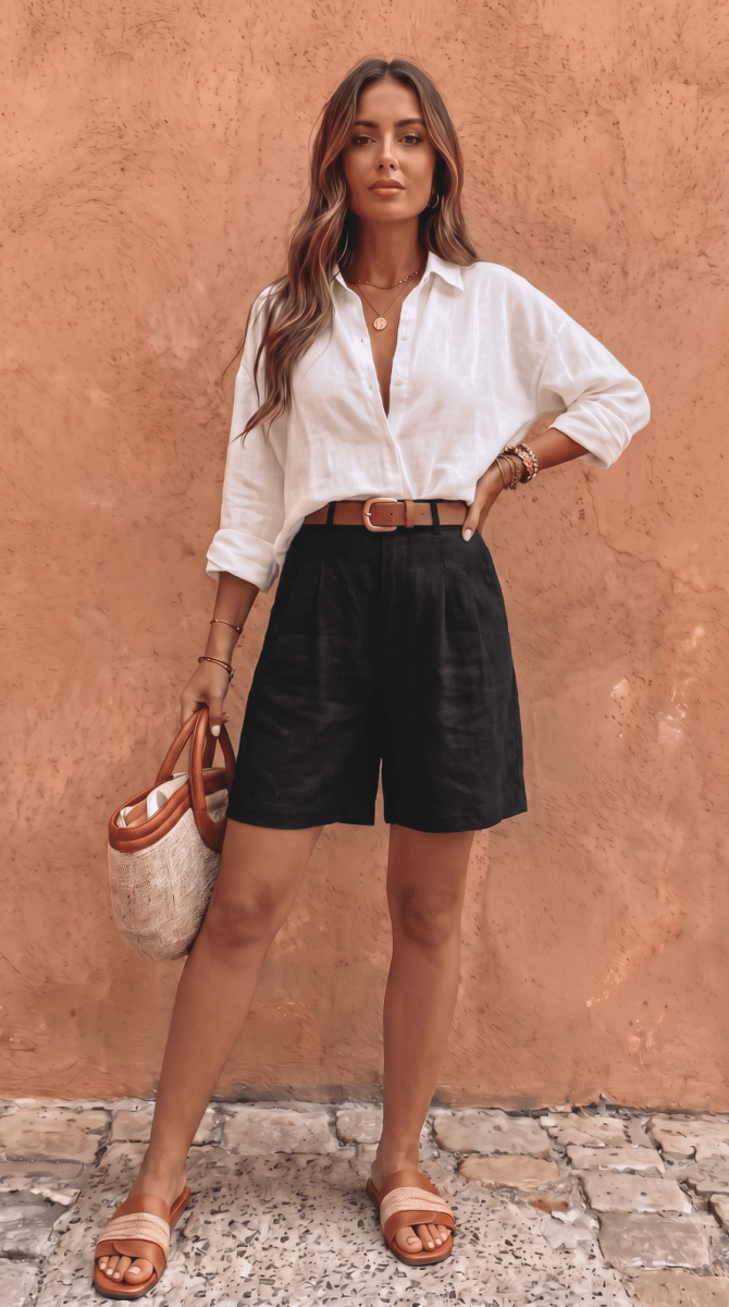NOMI™ | Bermuda Sartoriale con Pieghe - Nomi