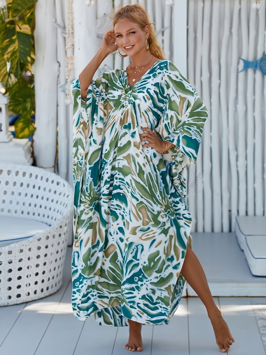 NOMI™ – Caftano elegante da spiaggia - Azzuro - Nomi