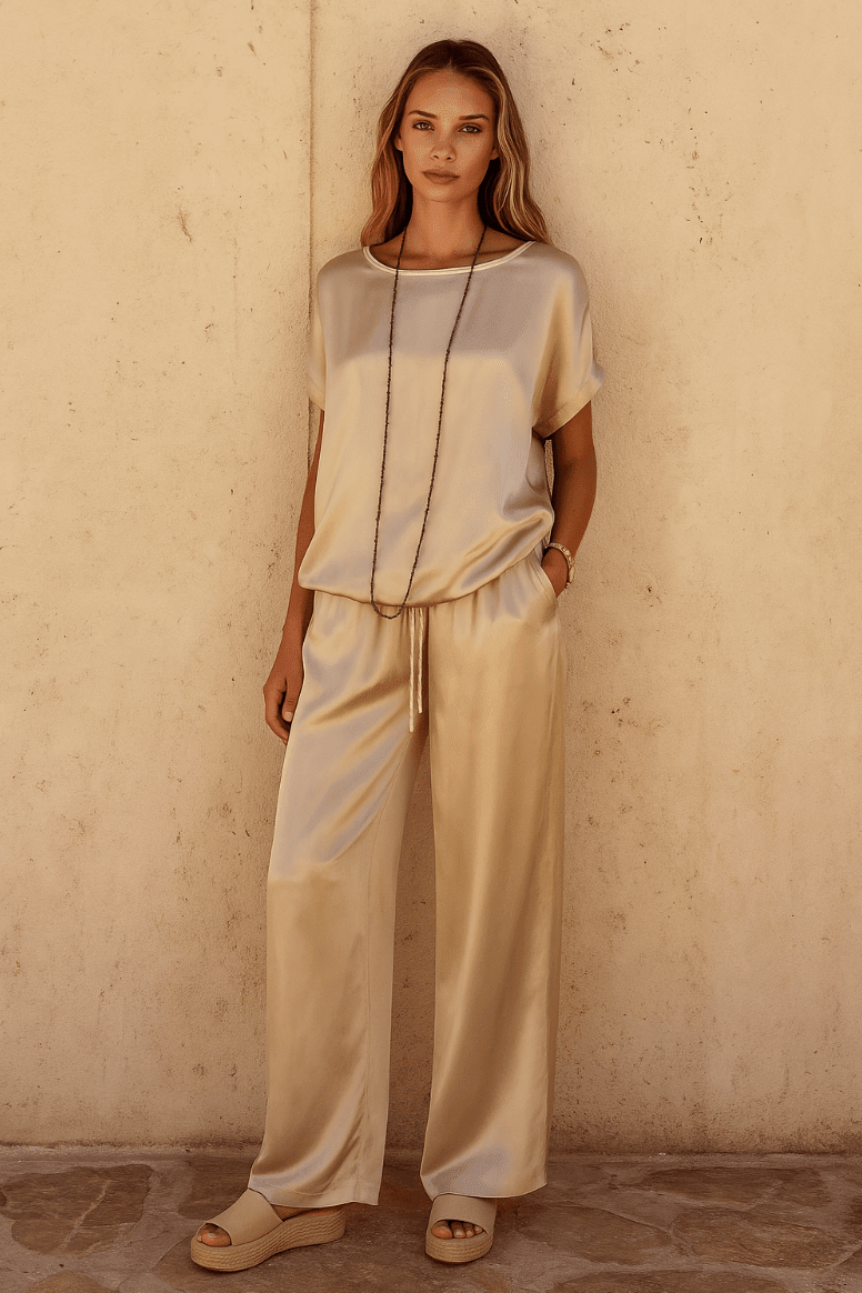 NOMI™ – Completo da donna in tessuto effetto seta - Nomi