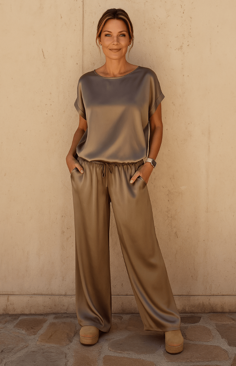 NOMI™ – Completo da donna in tessuto effetto seta - Nomi