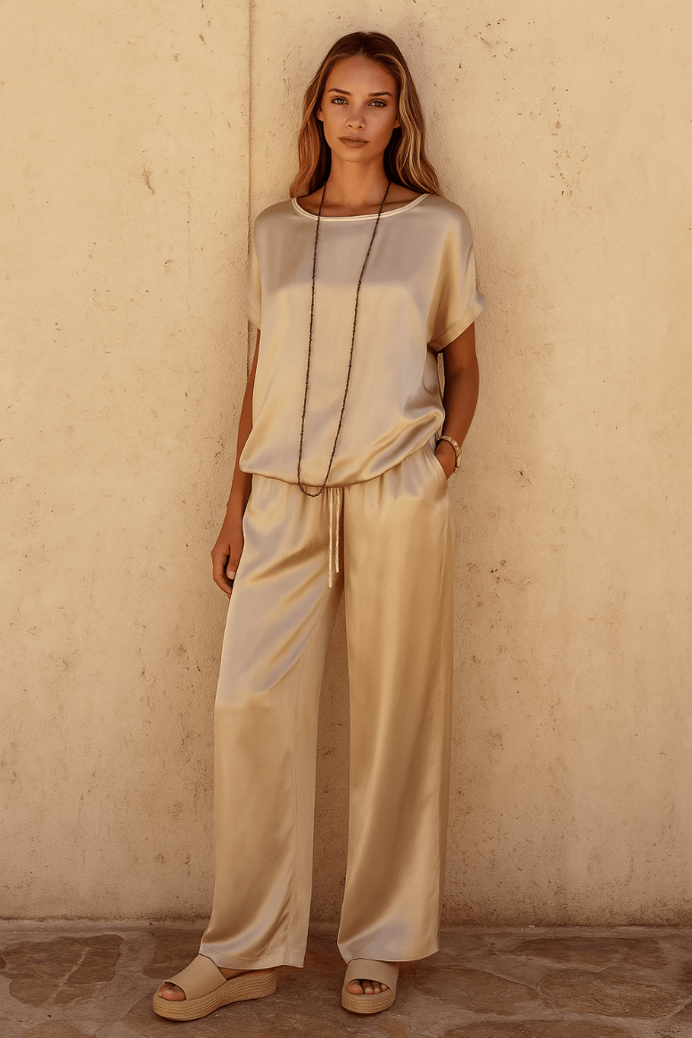 NOMI™ – Completo da donna in tessuto effetto seta - Nomi