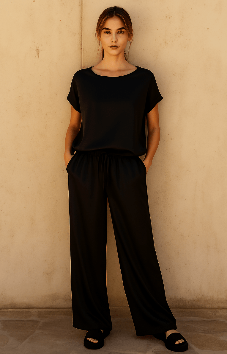 NOMI™ – Completo da donna in tessuto effetto seta - Nomi