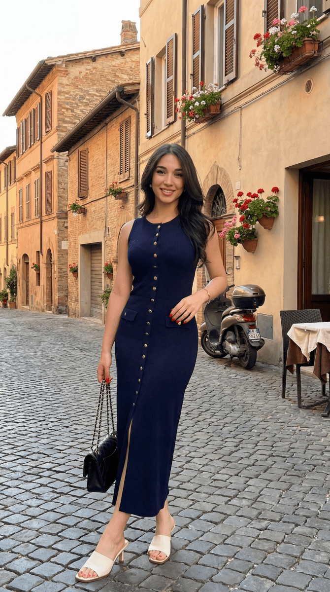 NOMI™ | Elegante Vestito Estivo in Maglia - Nomi
