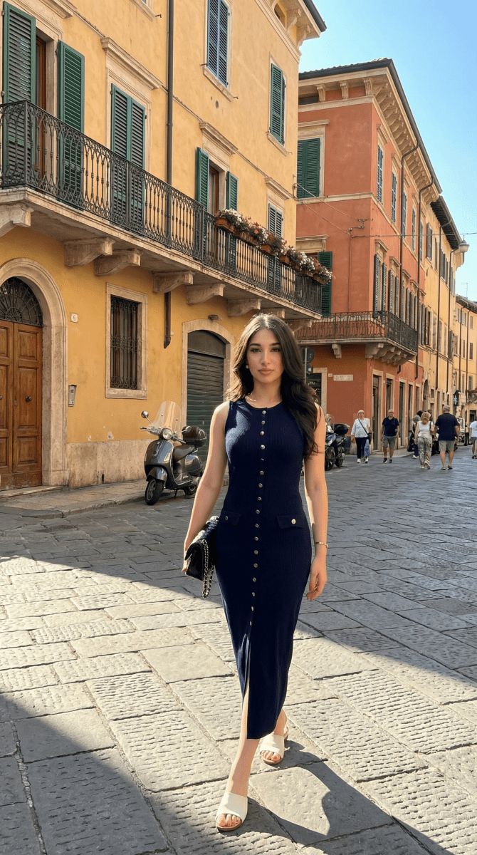 NOMI™ | Elegante Vestito Estivo in Maglia - Nomi