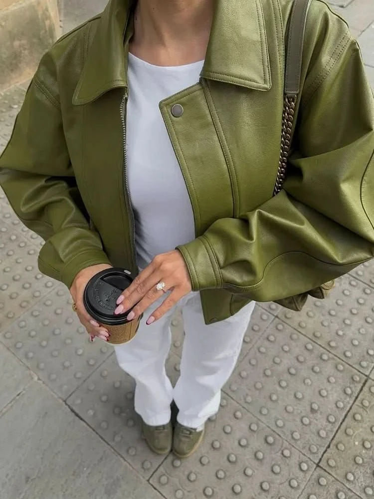 NOMI™ | Giacca in pelle oversize - Nomi