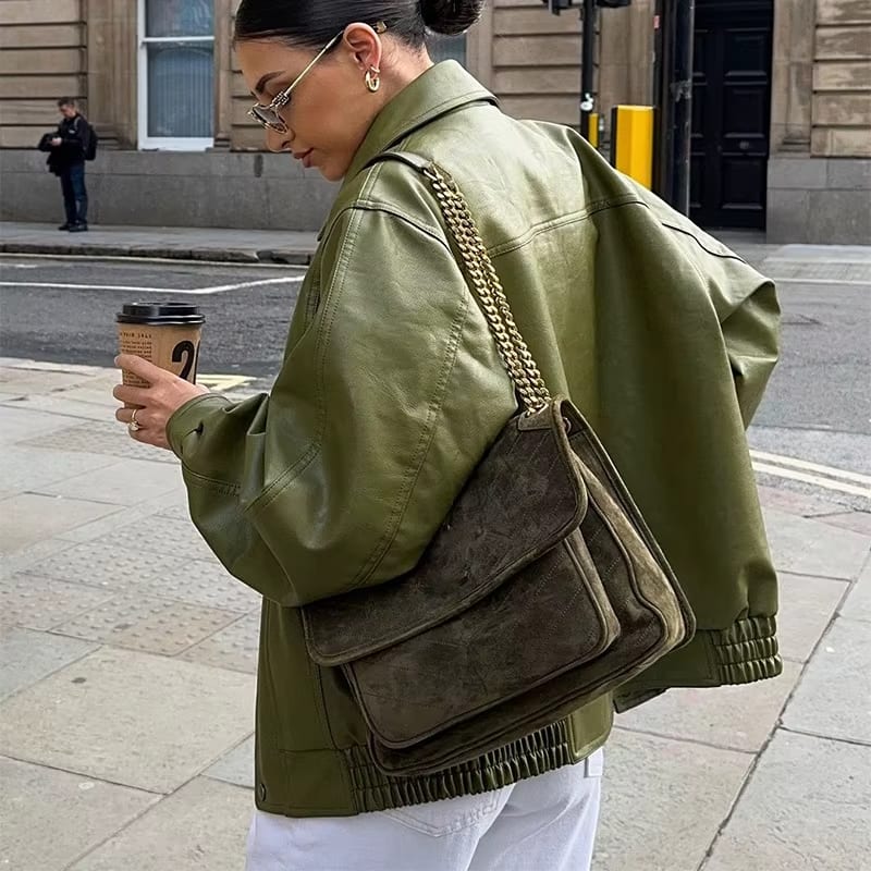 NOMI™ | Giacca in pelle oversize - Nomi