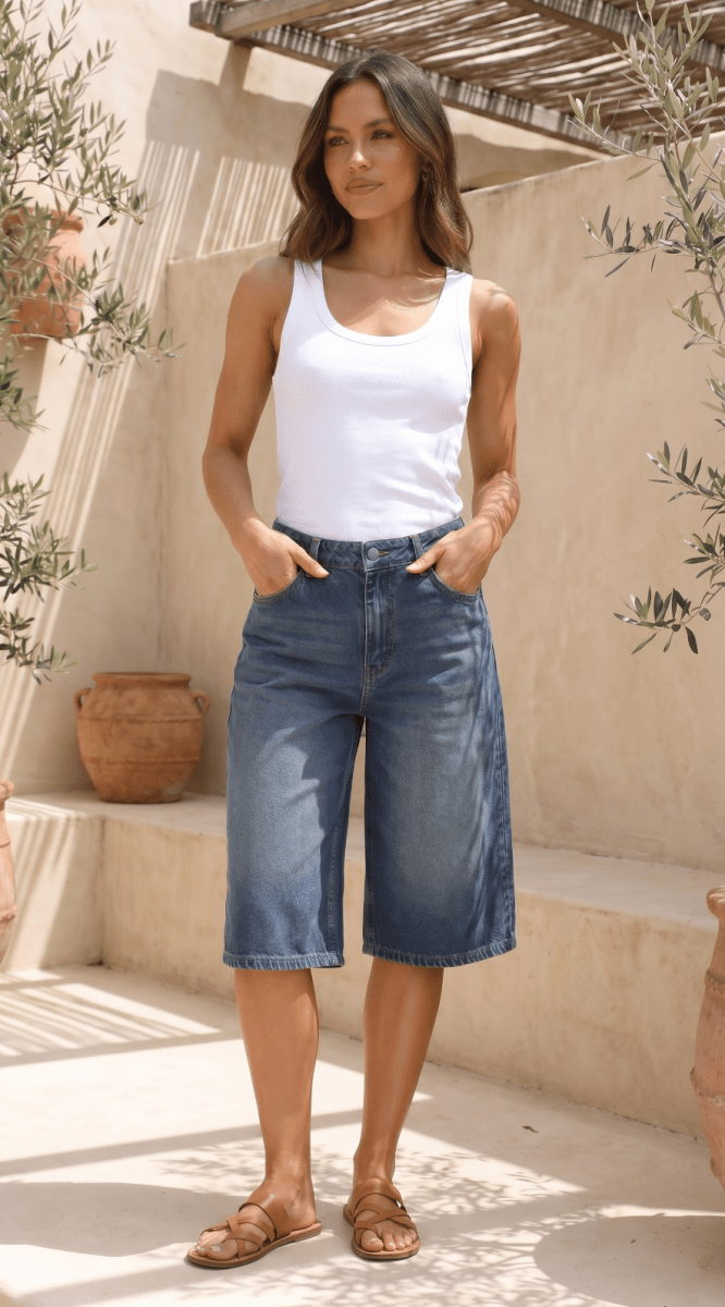NOMI™ | Jort Denim a Vita Alta - Nomi