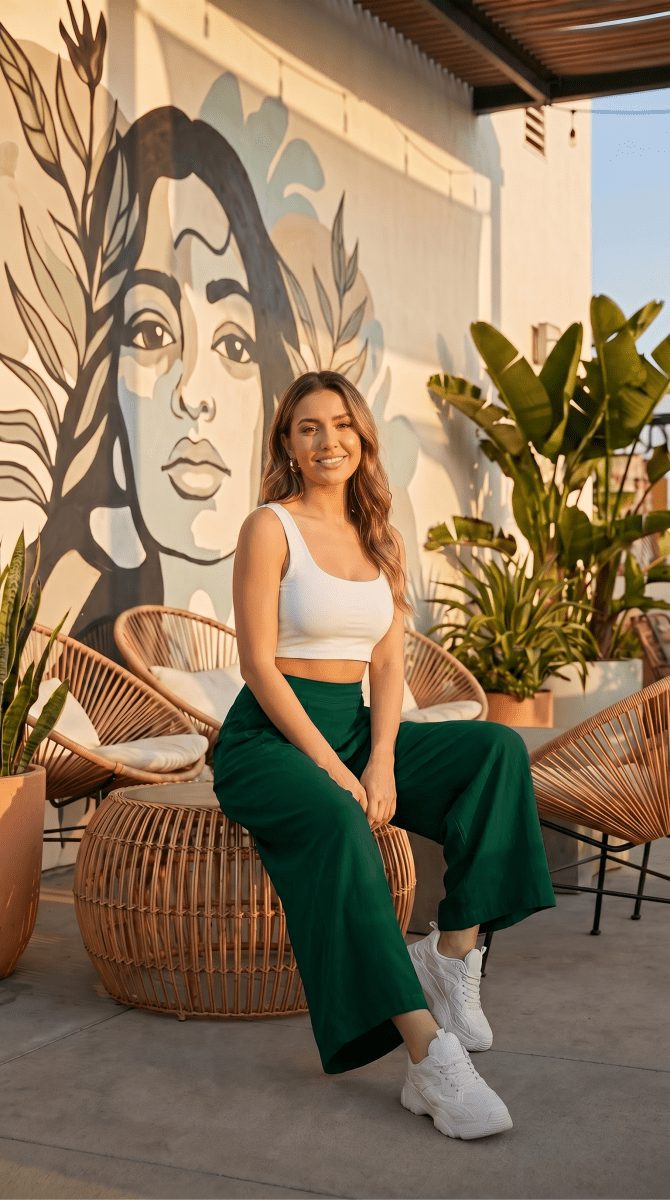 NOMI™ | Pantalone Wide Leg a Vita Alta con Pieghe - Nomi