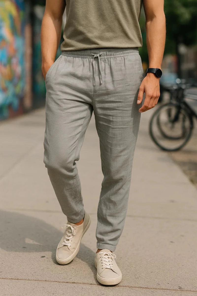 NOMI™ - Pantaloni in Lino da Uomo – Casual, Traspiranti e Comodi - Nomi