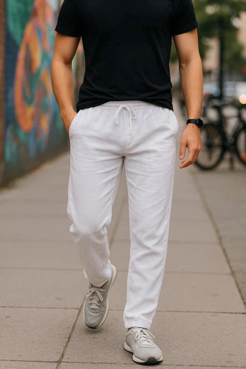 NOMI™ - Pantaloni in Lino da Uomo – Casual, Traspiranti e Comodi - Nomi