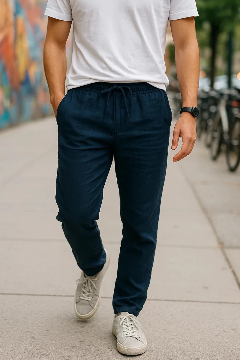 NOMI™ - Pantaloni in Lino da Uomo – Casual, Traspiranti e Comodi - Nomi