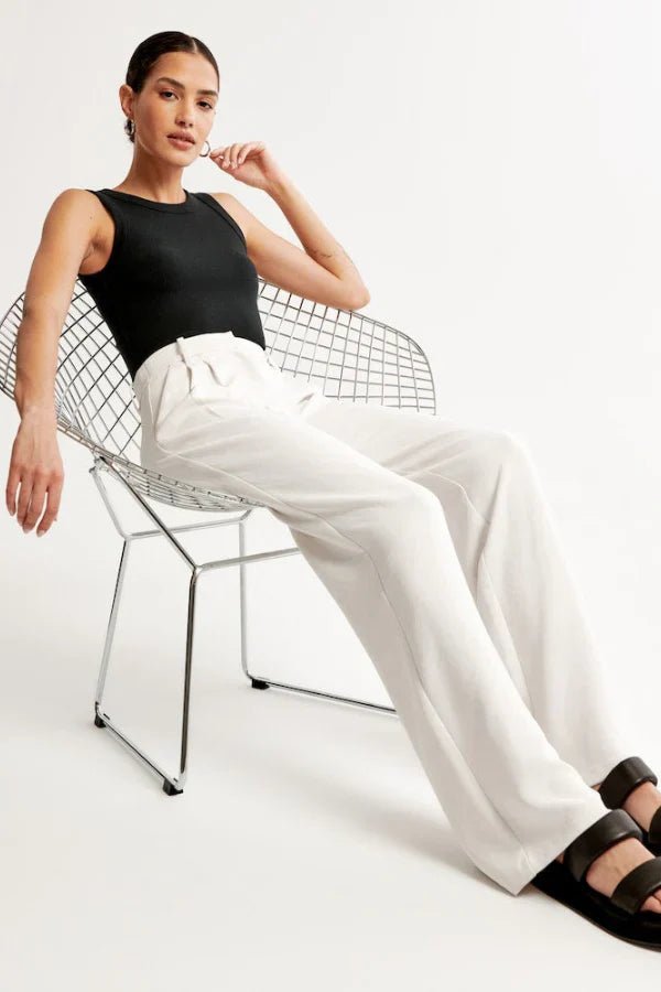 NOMI™ | Pantaloni Sartoriali Bianco - Nomi