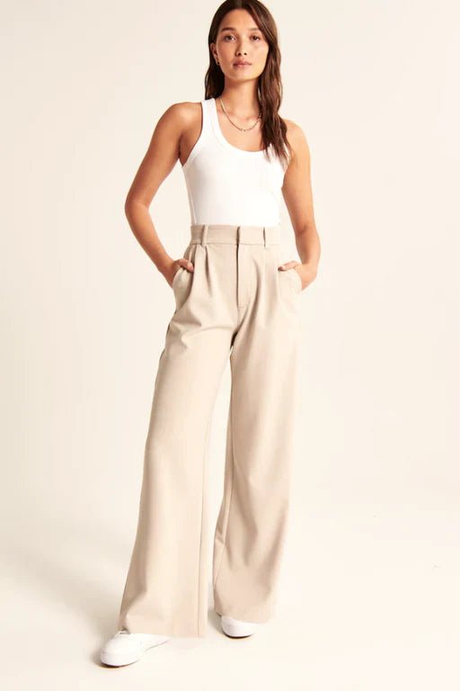 NOMI™ | Pantaloni Sartoriali Crema - Nomi