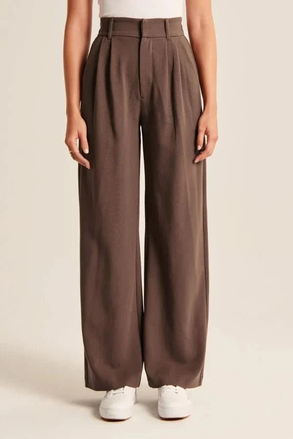 NOMI™ | Pantaloni Sartoriali Marrone - Nomi