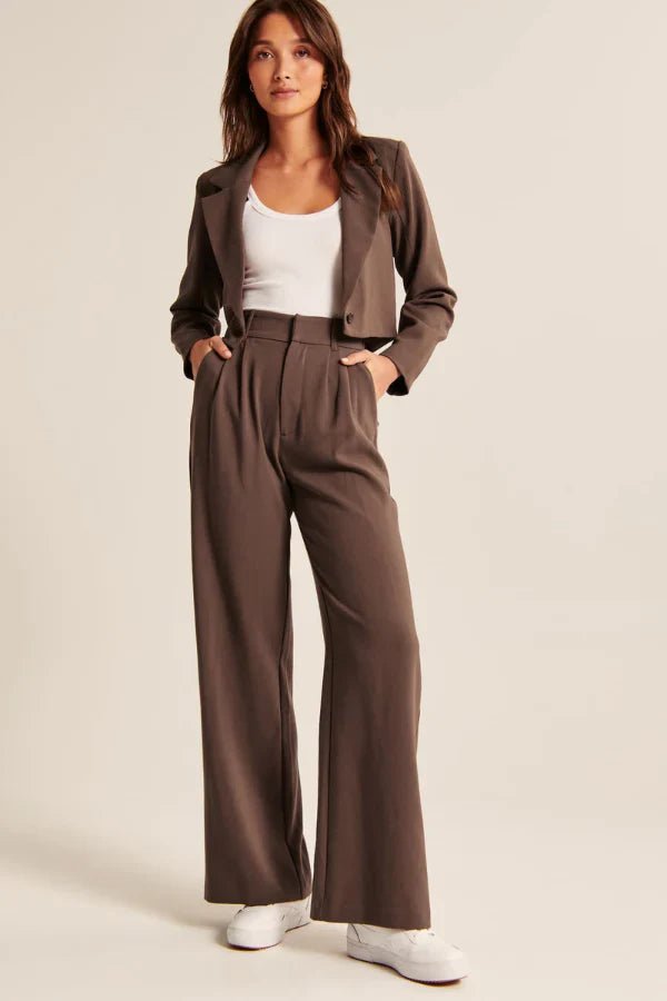 NOMI™ | Pantaloni Sartoriali Marrone - Nomi