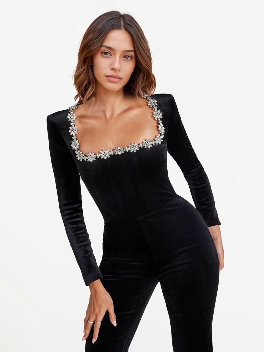 NOMI™ | Tuta Velvet Decorata Donna - Nomi