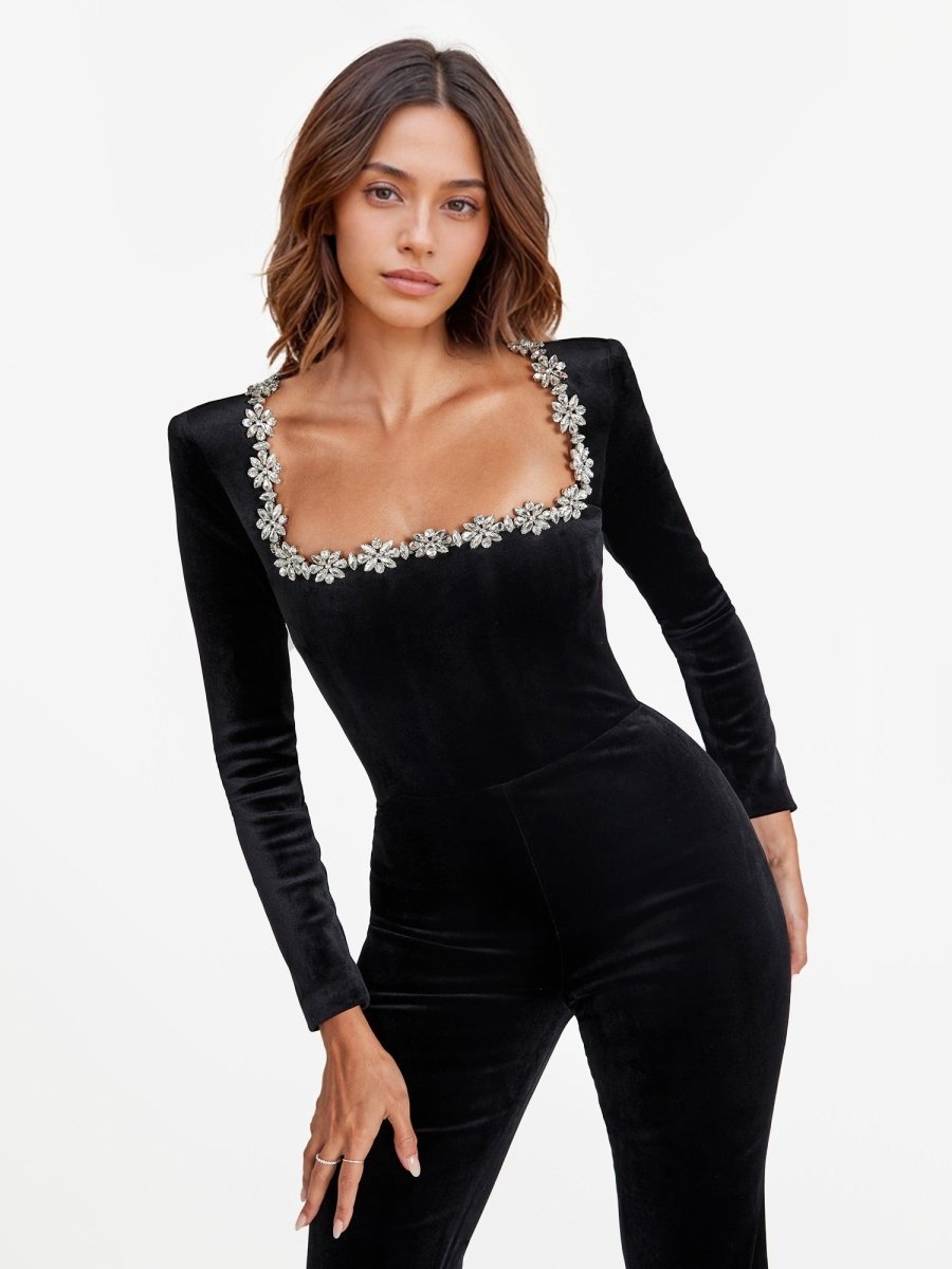 NOMI™ | Tuta Velvet Decorata Donna - Nomi