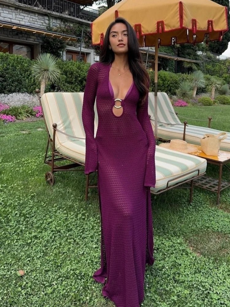 Nomii™ - Abito Estivo Lungo con Dettaglio ad Anelli - Nomi