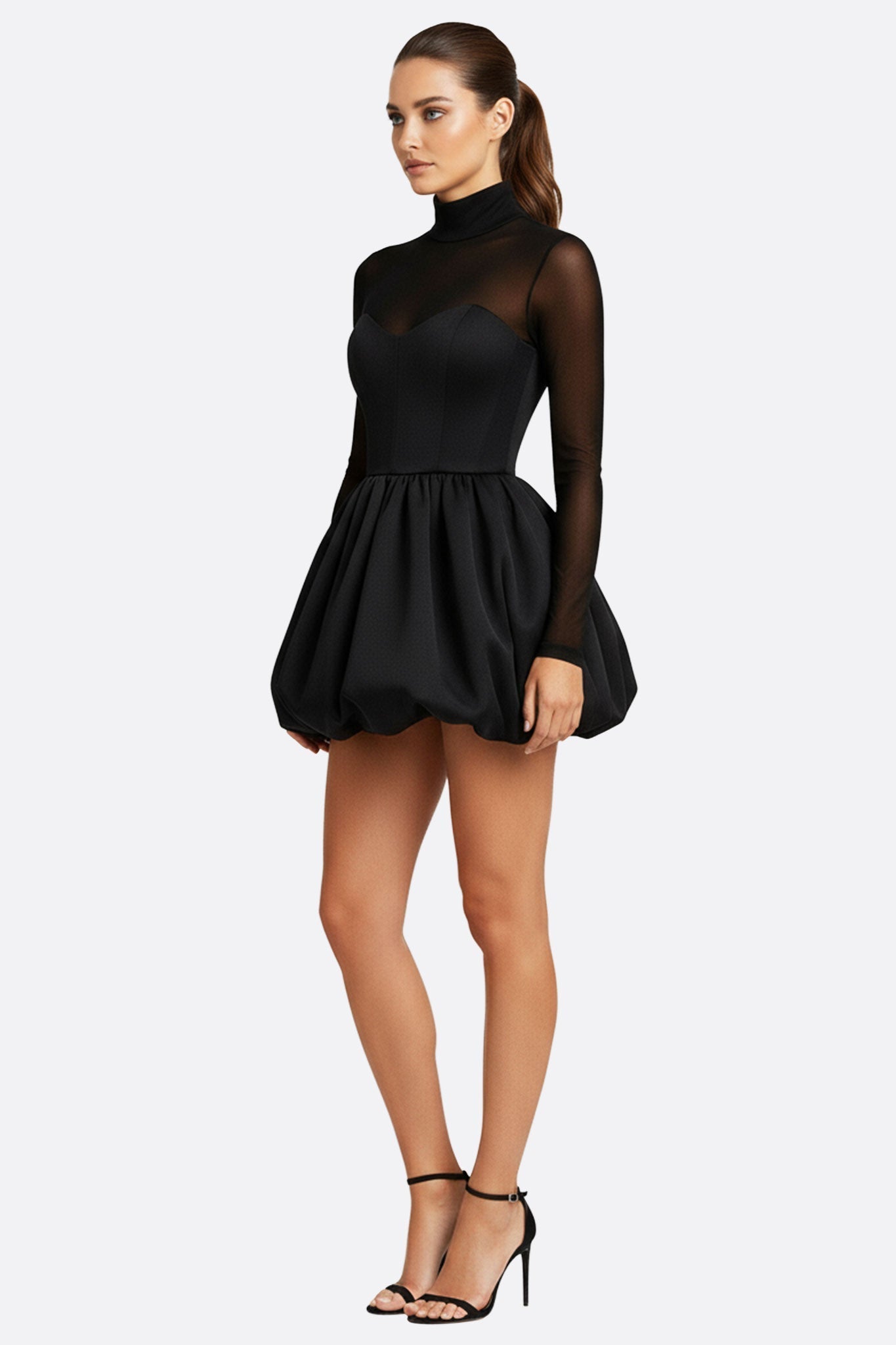 NOMI™ | Mini abito in satin con corsetto